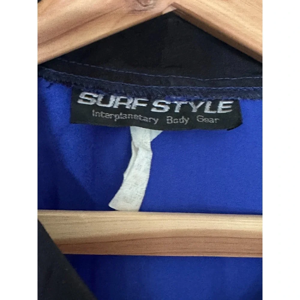 Vtg Vintage Surf Style L/XL Windbreaker Pullover + Shorts Electric Blue